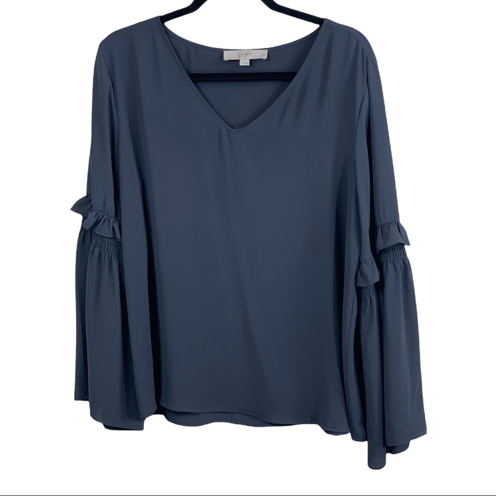 Loft Grey Long sleeves blouse size L